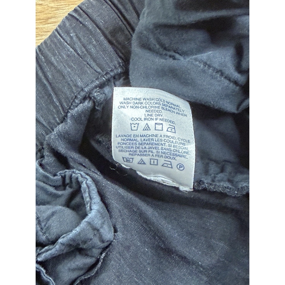 Lands' End Pants Womens 4 Black Linen Blend High Rise Wide Leg Pull On Coastal - Picture 6 of 14